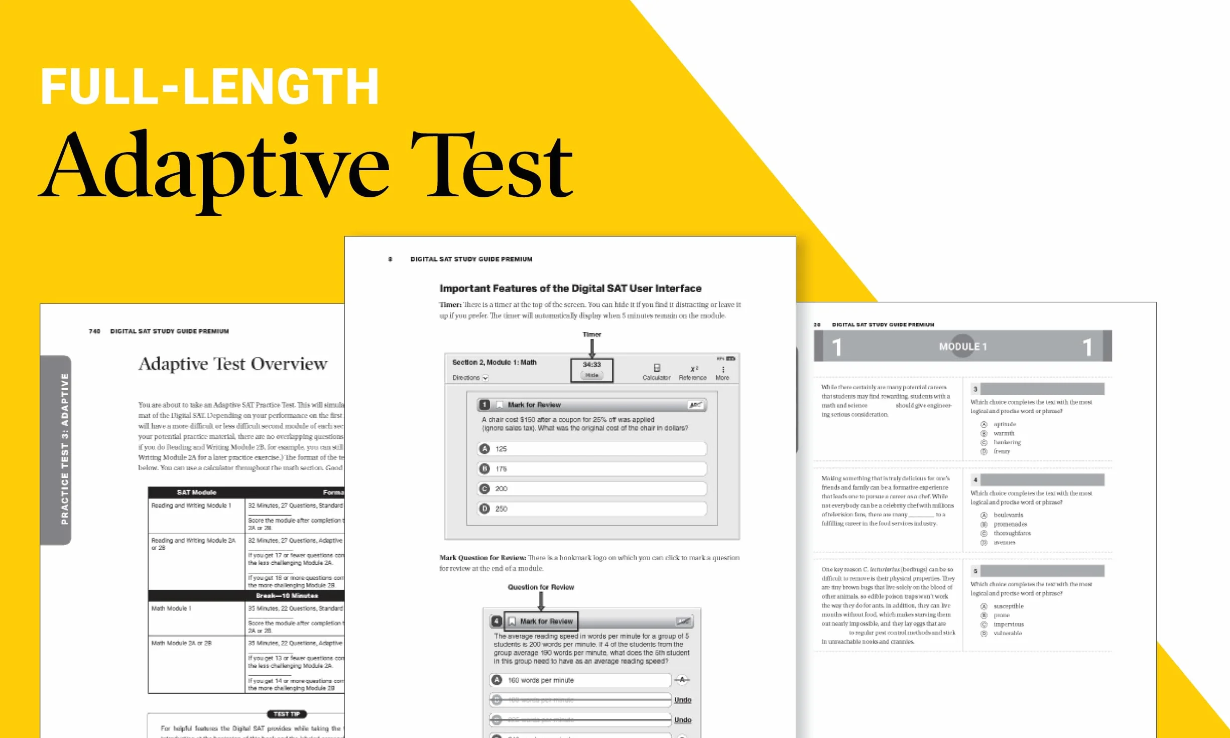 Digital SAT Study Guide Premium, 2026: 3 Practice Tests + Comprehensive Review + Online Practice