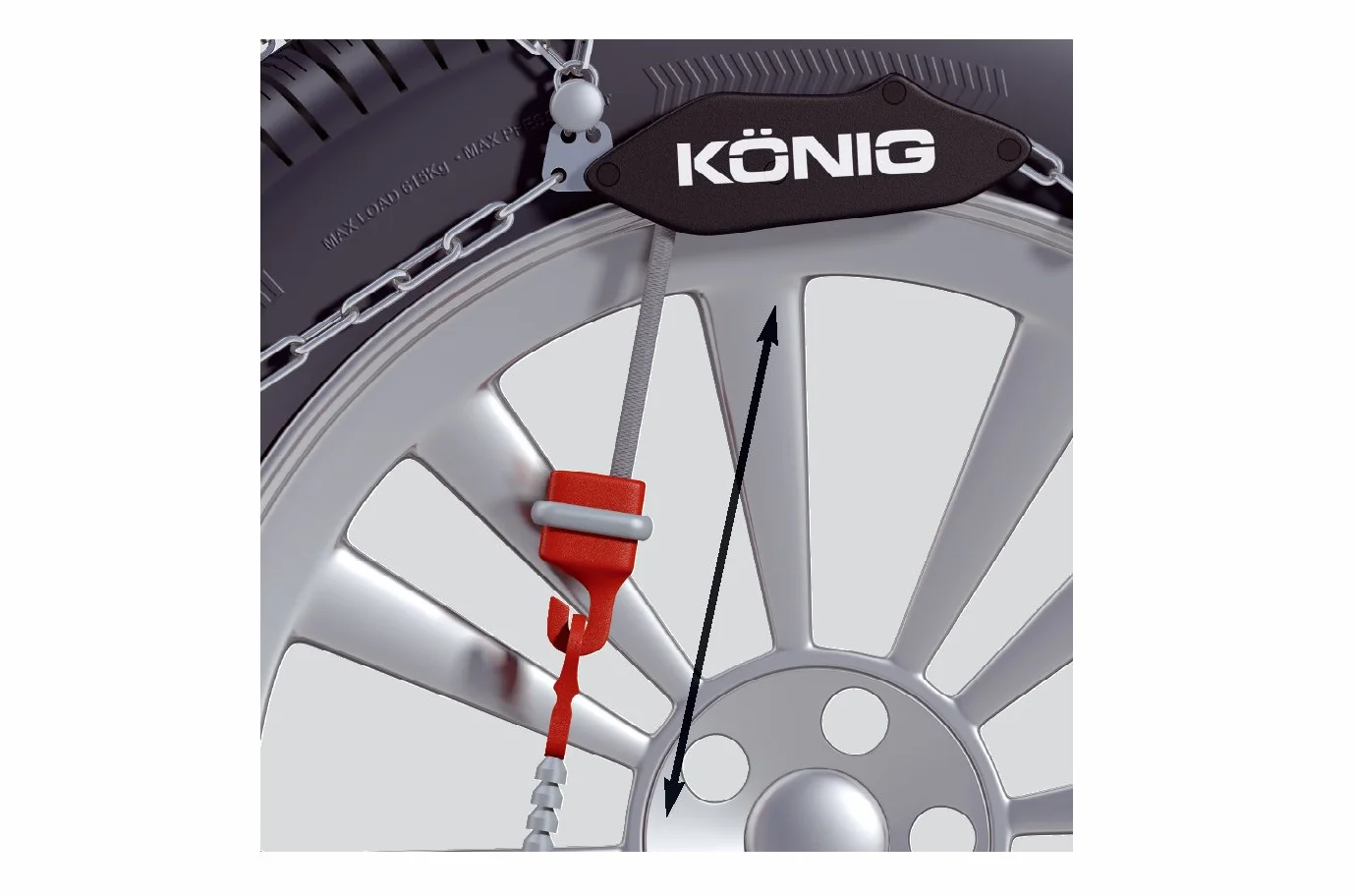 KÖNIG CL-10 090 łańcuchy śniegowe, 2 sztuki