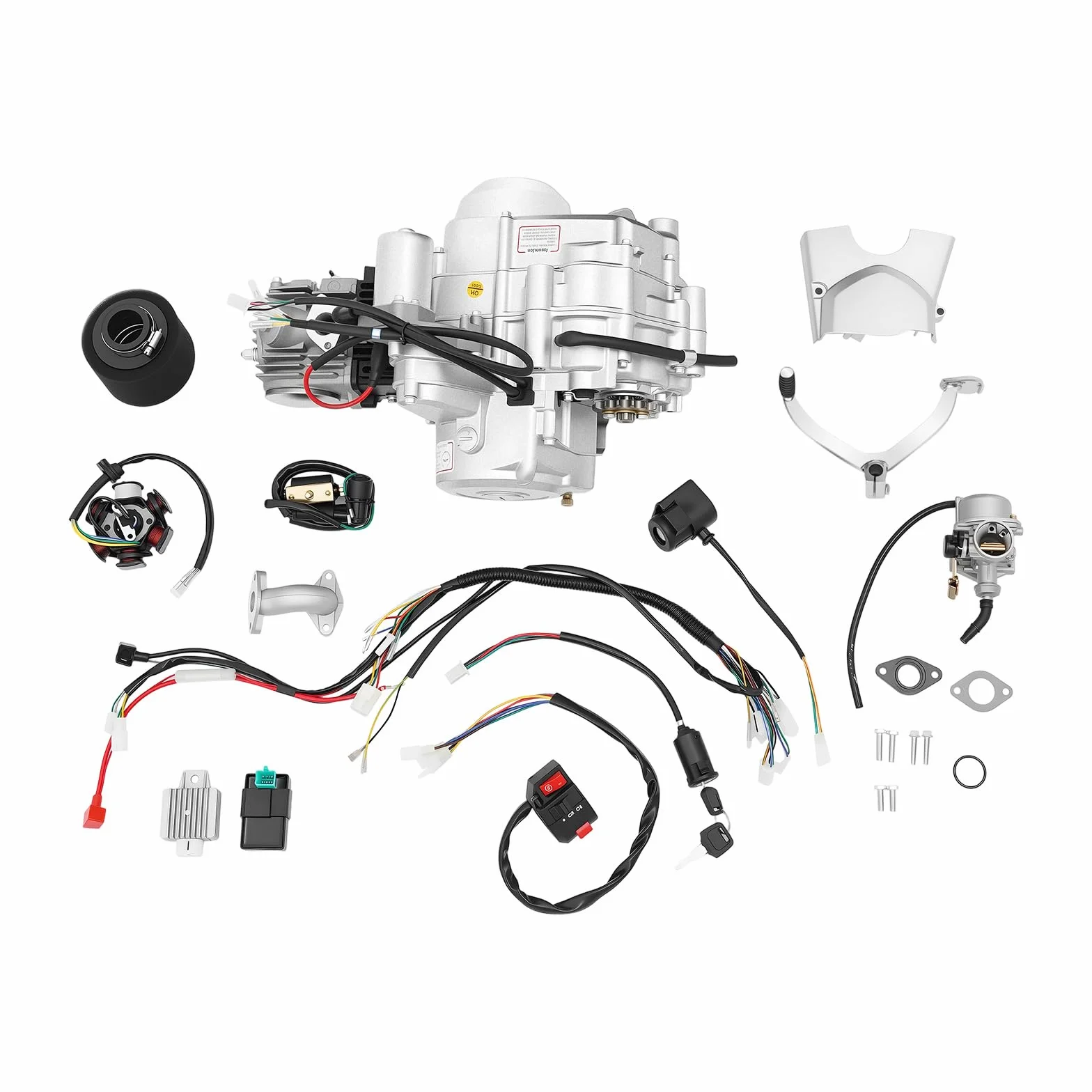 Silnik 125 ccm 4-suwowy jednocylindrowy z rozrusznikiem elektrycznym CDI, 3-biegowy z biegiem wstecznym