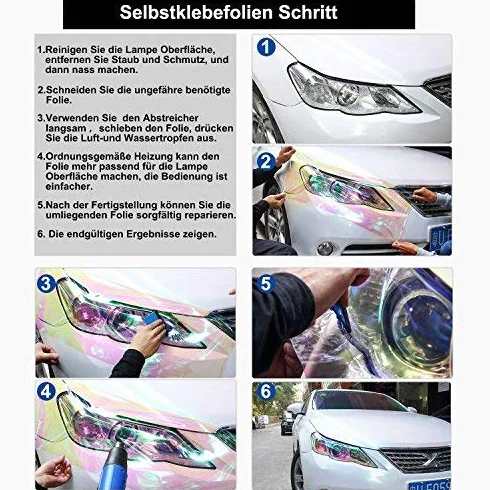 Folia przyciemniająca na reflektory, folia samochodowa, tylne światła, światła przeciwmgielne, naklejka 200 x 30 cm, czarna
