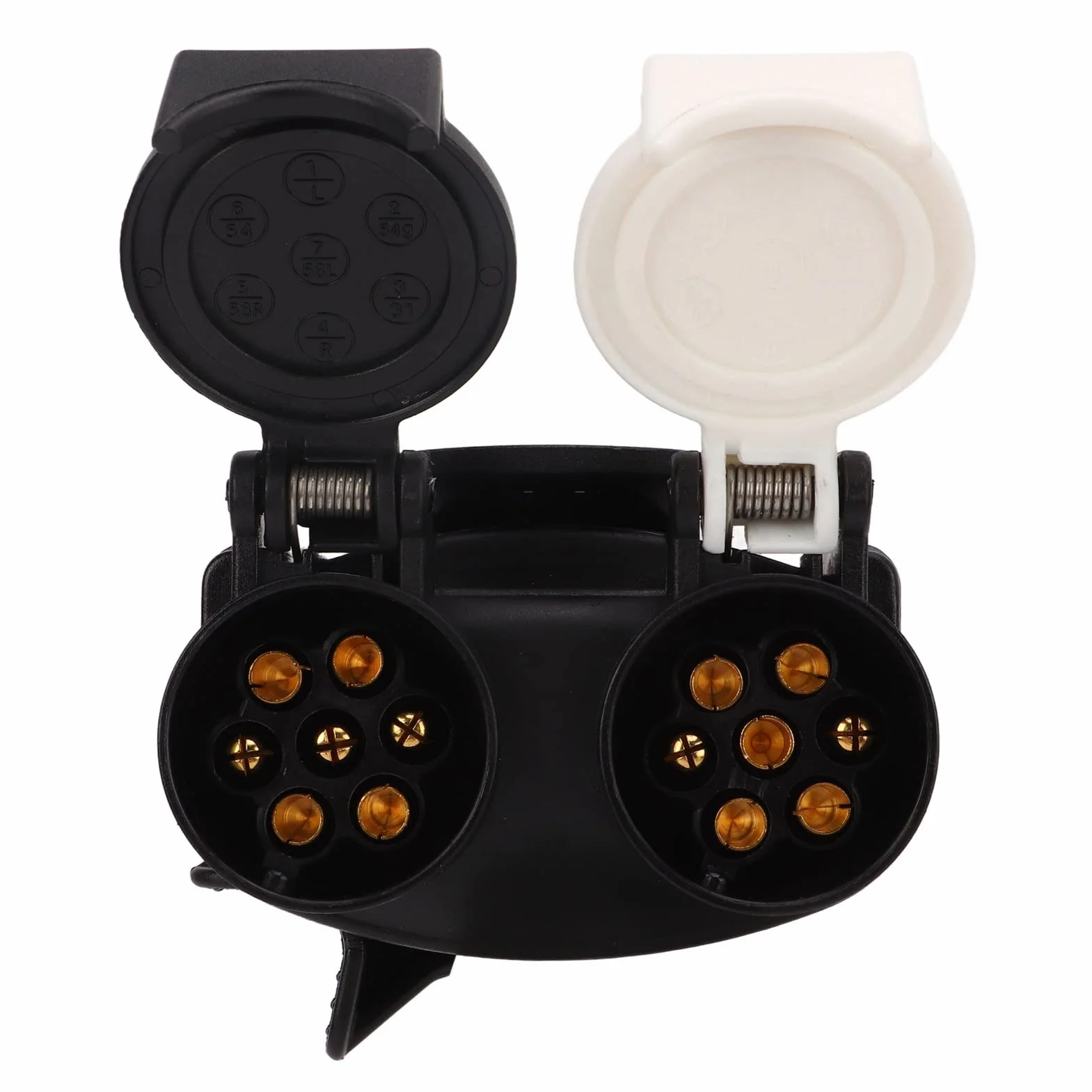 Adapter do Konwersji Gniazda Przyczepy, 13-pinowy na 7-pinowy Adapter Wtyczki Przyczepy Adapter do Konwersji Wtyczki z Podwójnym Gniazdem dla Wszystkich Wtyczek Przyczepy