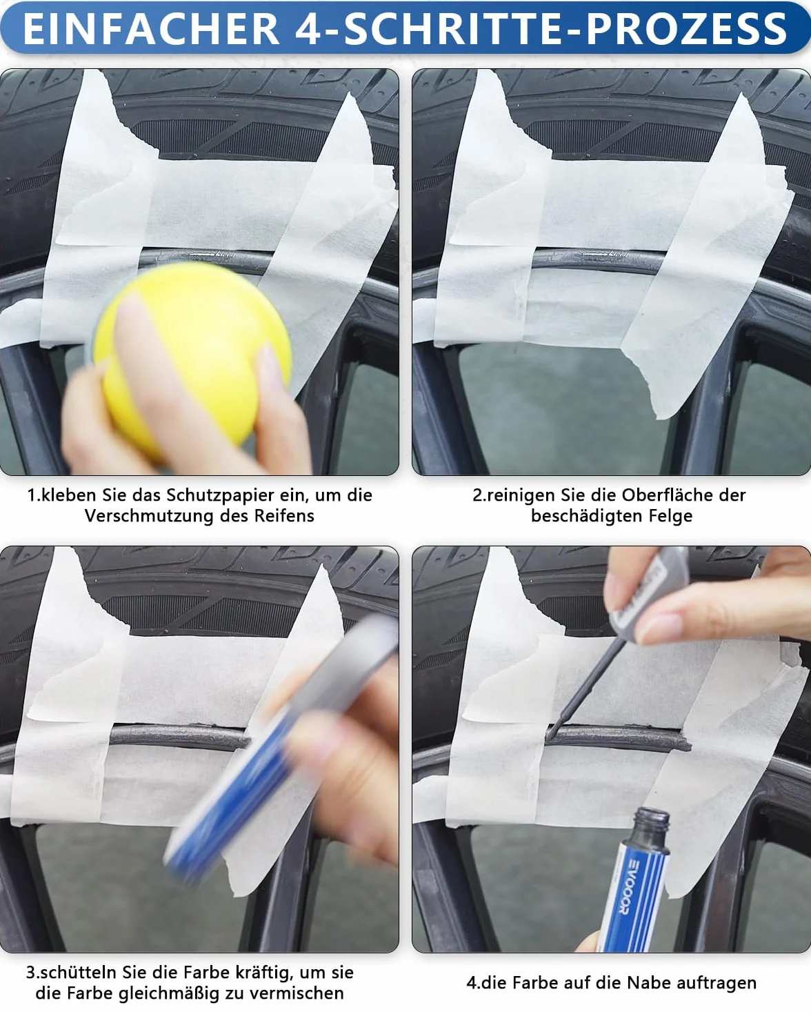 Tesla pisak do lakieru do 2024 Model 3 Highland - DIY naprawa uszkodzeń krawężnikowych z dopasowaną farbą Touch Up w kolorze Incognito Grey (pasuje do 20'' koła Performance Wrap)