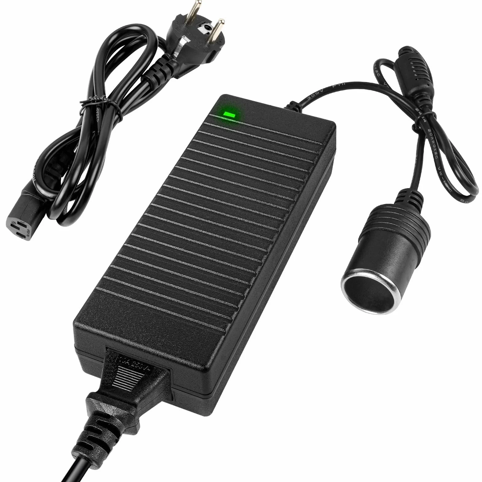 Adapter sieciowy do samochodu, 15 A, 180 W, przetwornica napięcia AC na DC 240 V na 12 V, regulator napięcia, adapter do odkurzacza, zapalniczki, wentylatora, nawilżacza powietrza, innych