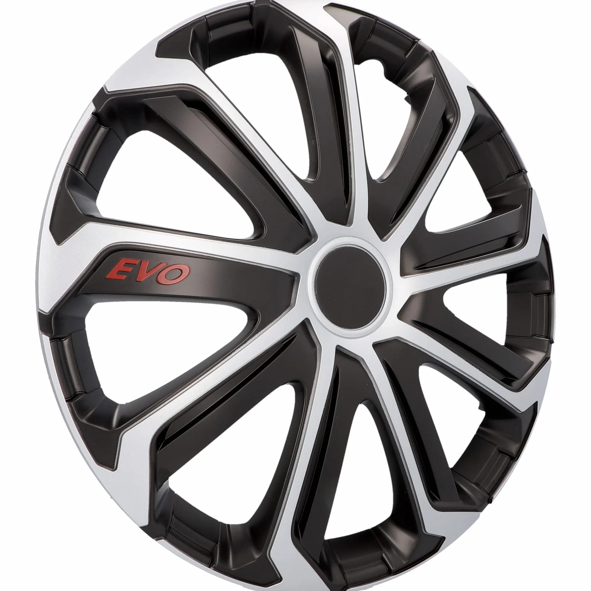 Cartrend Evo 14" kołpaki do felg stalowych ABS odporne na uderzenia czarny srebrny