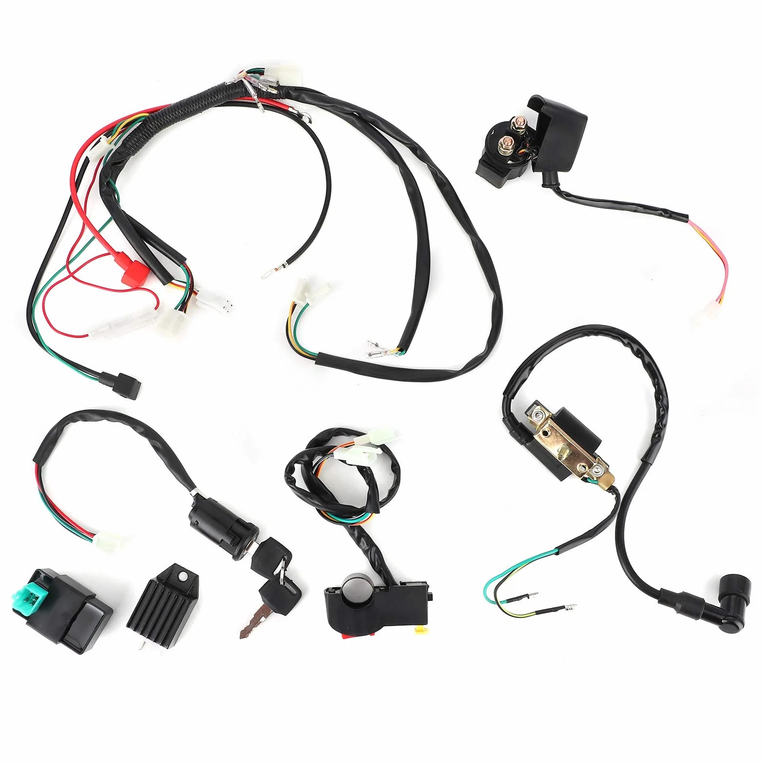 Tbest drut/zestaw wiązki przewodów rozrusznik elektryczny kable w wiązce silnika nadające się do Pit Quad motor terenowy Atv