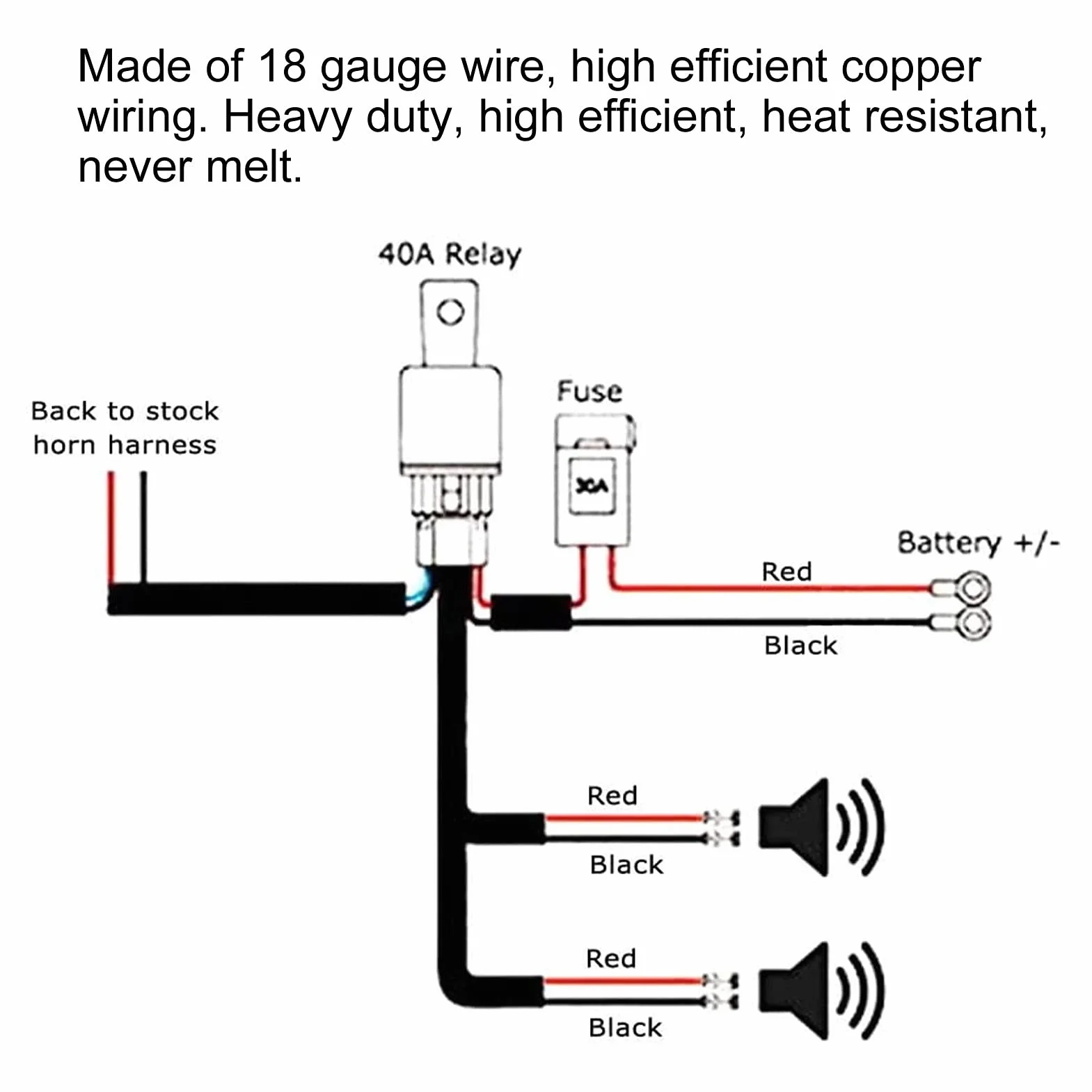 12V Elektryczny Klakson Samochodowy Zestaw Przekaźnika Wiązki Przewodów