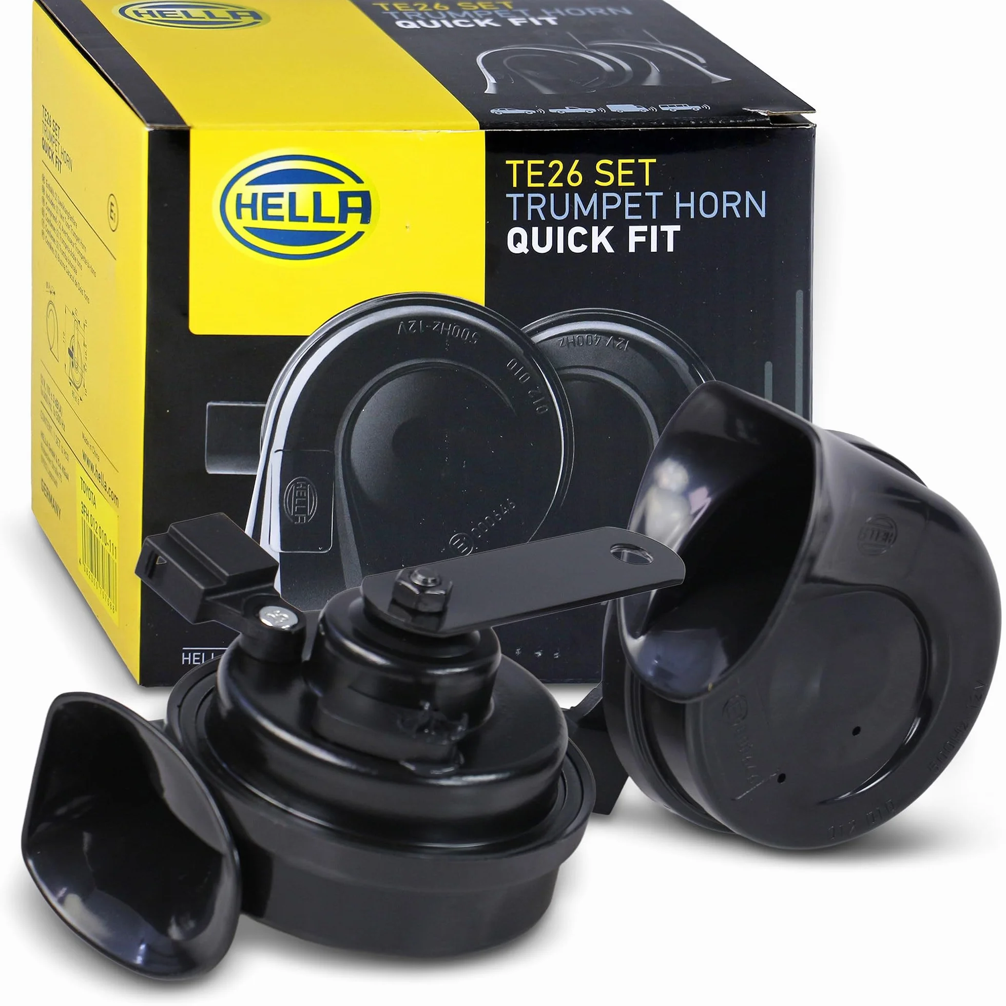 HELLA Fanfara TE26 12V 110dB 400Hz-500Hz Sygnał wysoki i niski ECE 2 sztuki 3FH 012 010-111