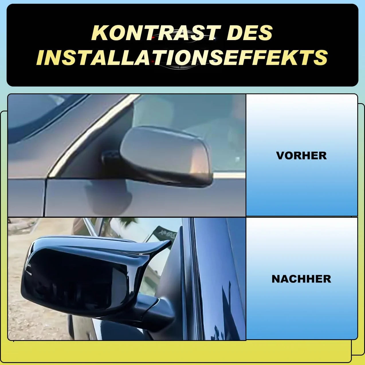 GEARMONSTER Osłona lusterka zewnętrznego BMW seria 5 E60 E61 błyszcząca czerń