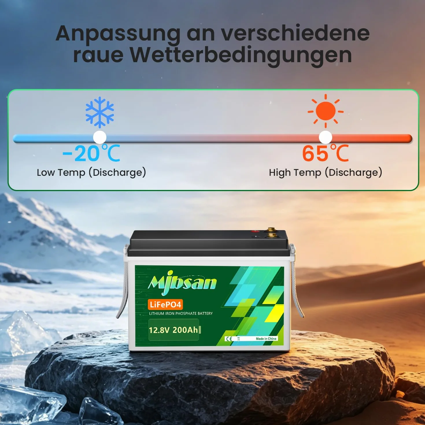 12V 200Ah MINI LiFePO4 akumulator samochodowy z wbudowanym 200A BMS, 2560Wh akumulator cyklu głębokiego litowy