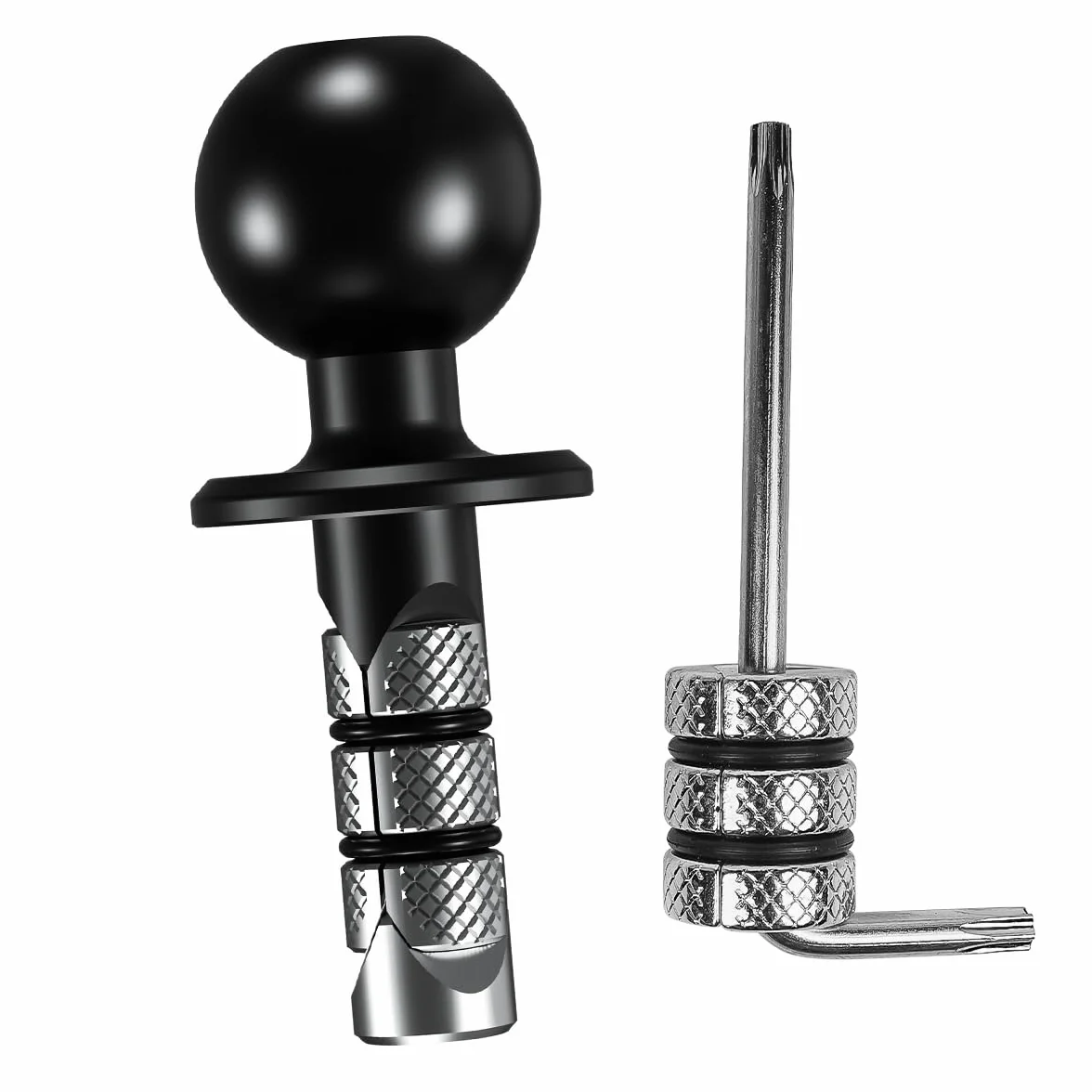 Namvo Metalowy uchwyt na trzpień motocyklowy Fo-Rk z 1-calową kulką TPU odpowiedni do otworów na łodygi o średnicach od 12 mm do 25,4 mm kompatybilny z mocowaniem RAM B rozmiar 2.5 cm kulkowe podwójne
