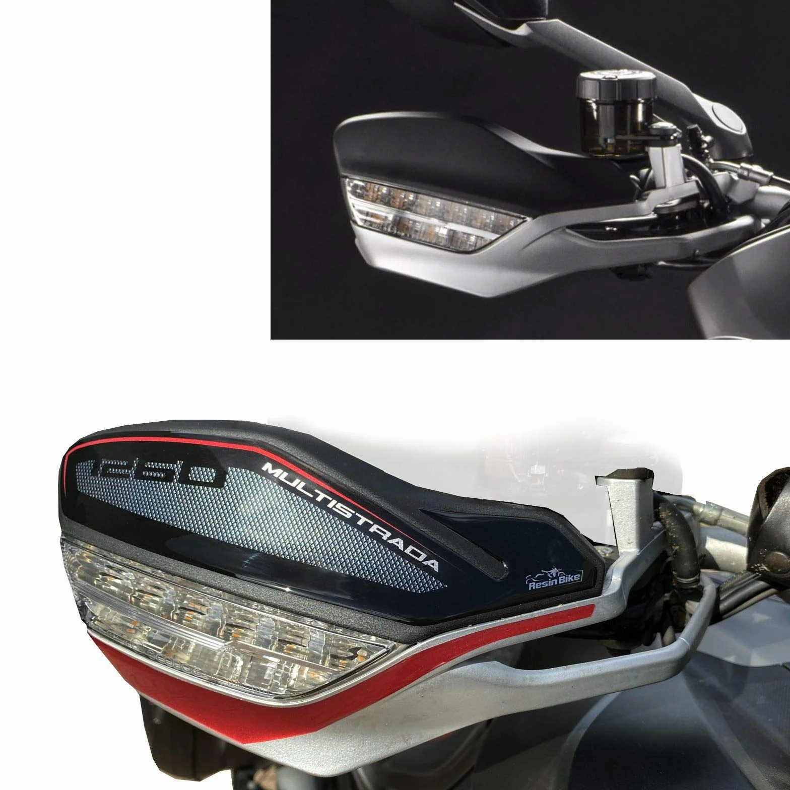 Naklejki 3D na motocykl Ducati Multistrada 1260 S Grand Tour 2018-2020, ochrona dłoni z żywicy