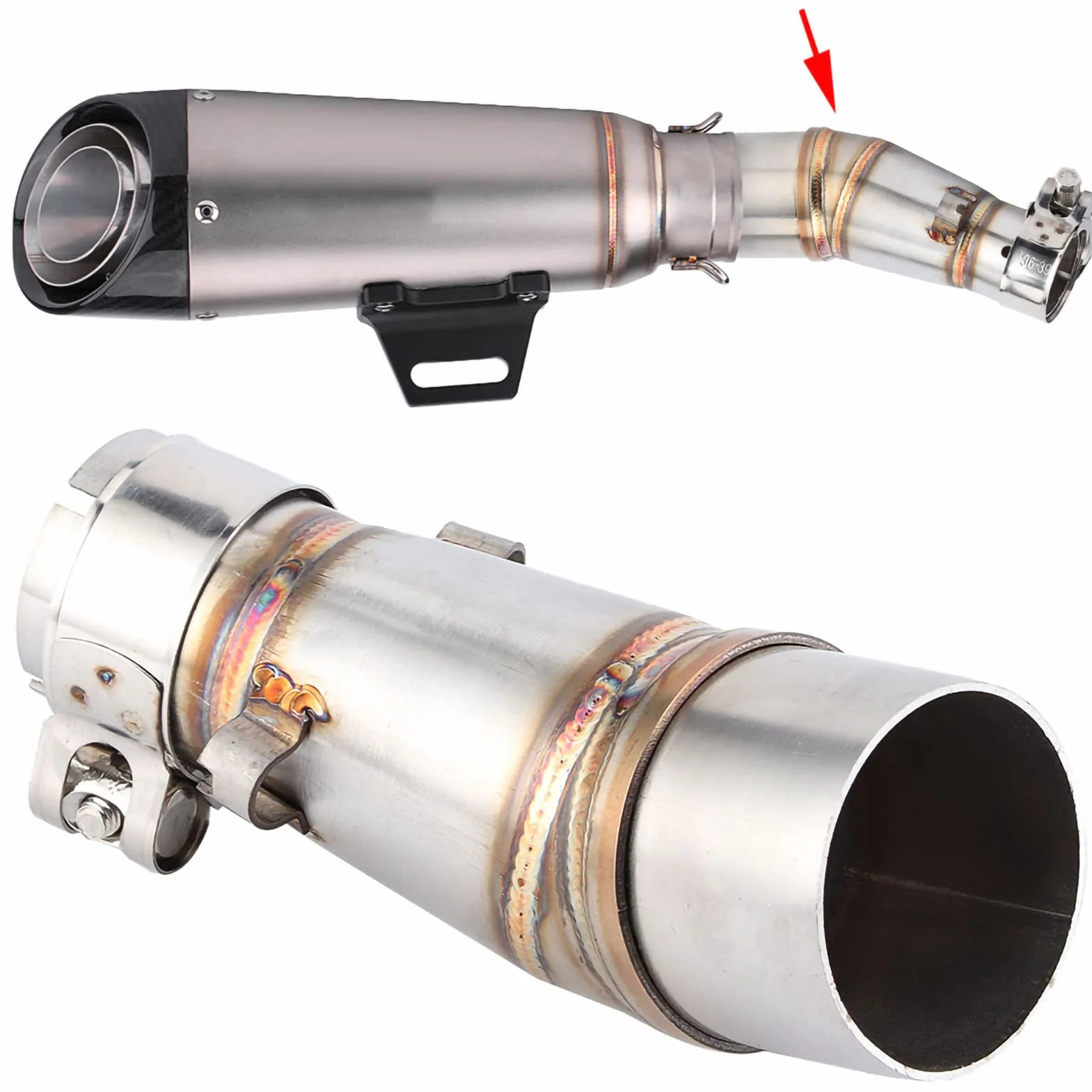 Fydun środkowa rura wydechowa motocykl adapter do Z250 250 2013-2016
