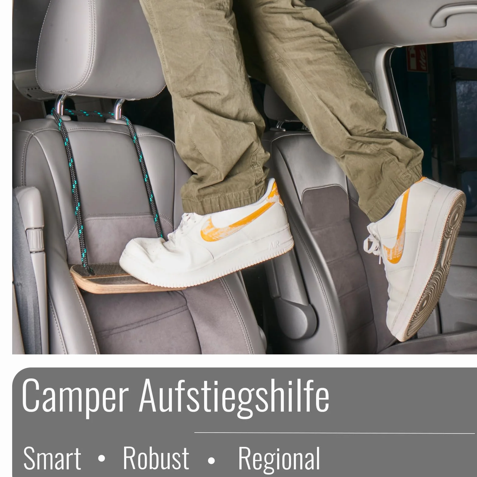 HOLZI do wysokiego dachu, stopień drabiny do rozkładanego dachu kampera, kompatybilny z VW California Beach, Mercedes-Benz Marco Polo, inteligentny uchwyt do tabletu (pomoc przy