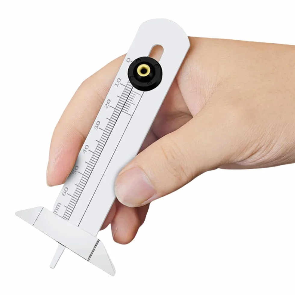 Generic Miernik głębokości bieżnika opon, suwmiarka, 0-60 mm, narzędzie wielokrotnego użytku do monitorowania zużycia, rozdzielczość 0,01 mm, miernik głębokości opon samochodowych i motocyklowych