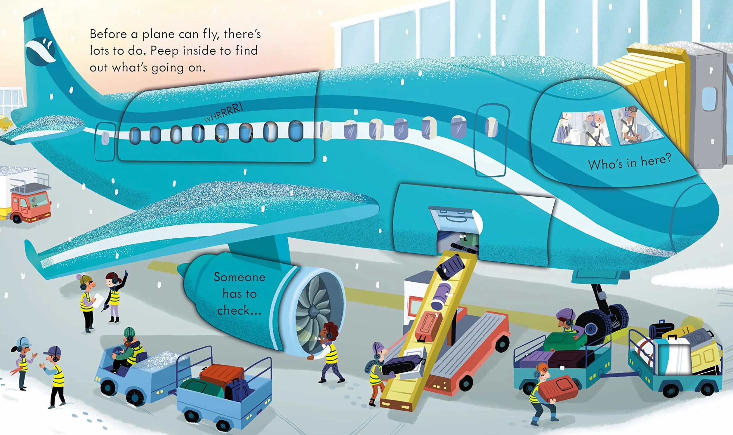 Peep Inside How a Plane Works (Board book)