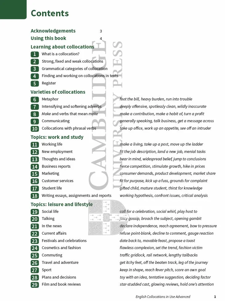 English Collocations in Use Advanced Book with Answers: How Words Work Together for Fluent and Natural English