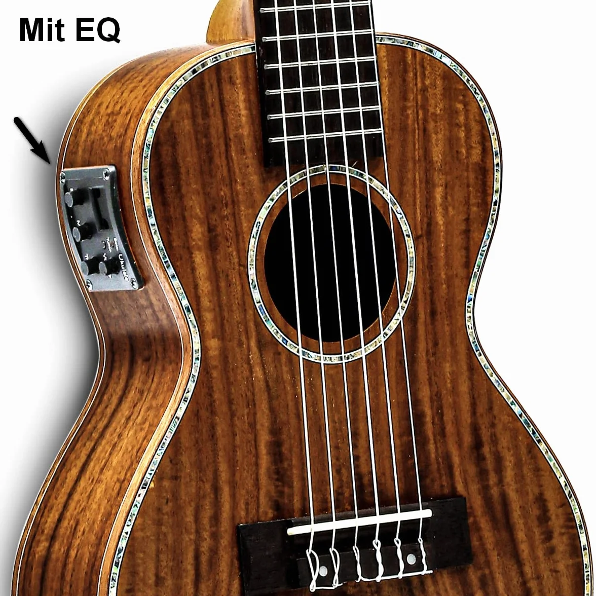 Batking Guitalele Professional Classical Acoustic 58 cm, 6 strun, mała podróżna gitara elektryczna, ukulele akacjowe, drewno satynowane, dla dorosłych i dzieci (z EQ i torbą Gig Bag)