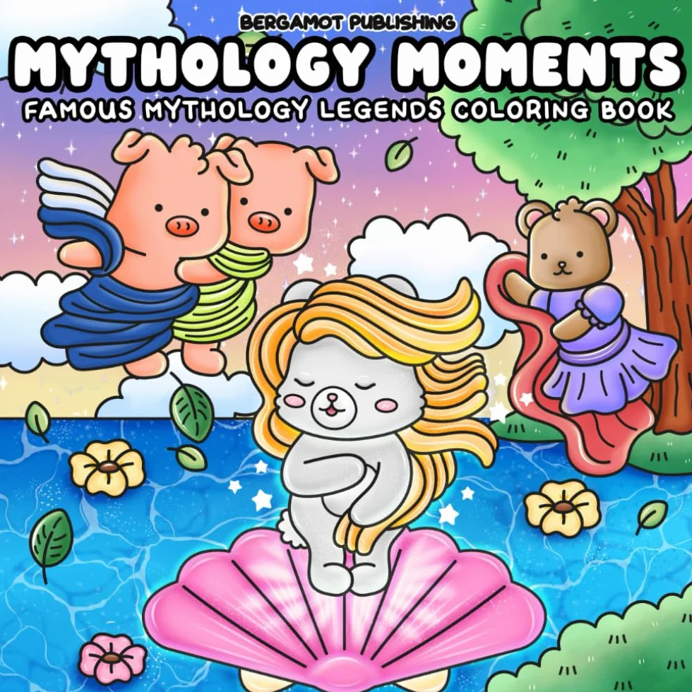 Mythology Moments: Famous Mythology Legends Cute Coloring Book for Adults and Teens featuring Epic Heroes, Gods, and Creatures from World Mythology
