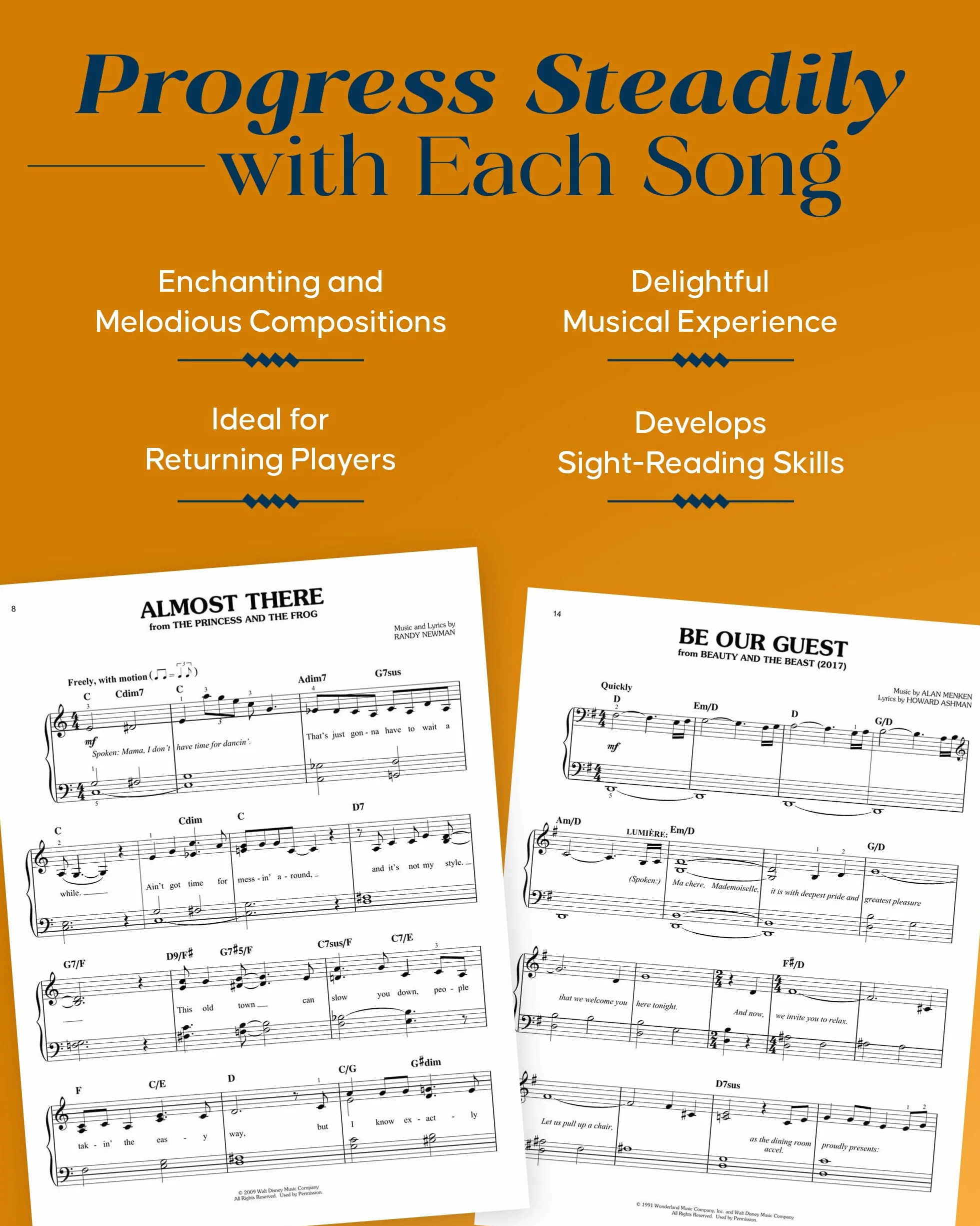 The 40 Most-Streamed Disney Songs: Easy Disney Piano Sheet Music Songbook for Beginners: For Easy Piano