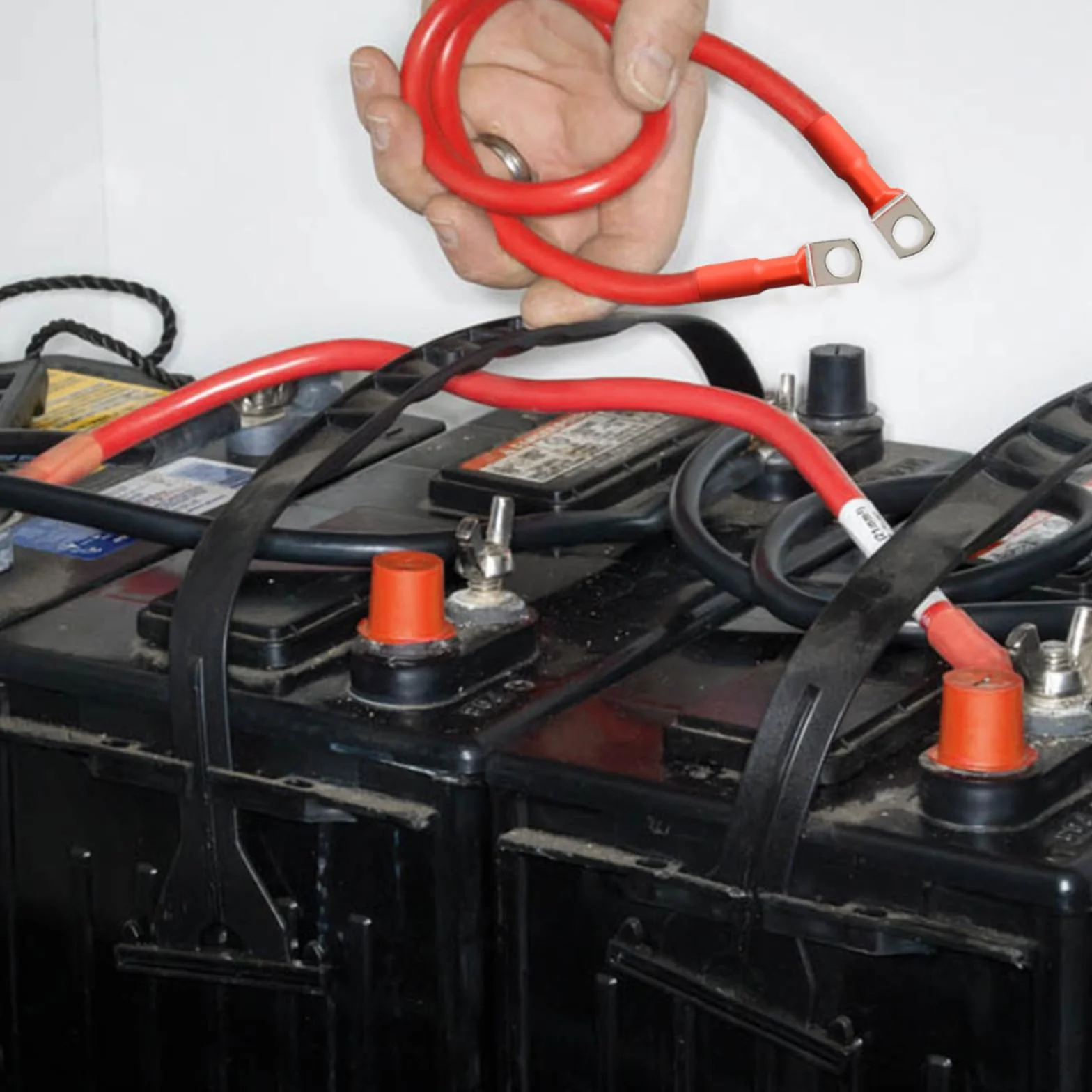 SWAWIS kabel do akumulatora M10 50 cm 35 mm2 12V/24V miedziany z zaciskami pierścieniowymi