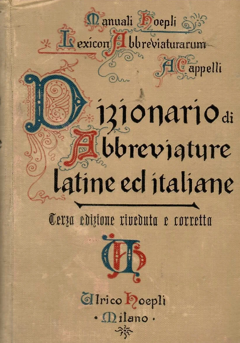 Dizionario di abbreviature latine ed italiane