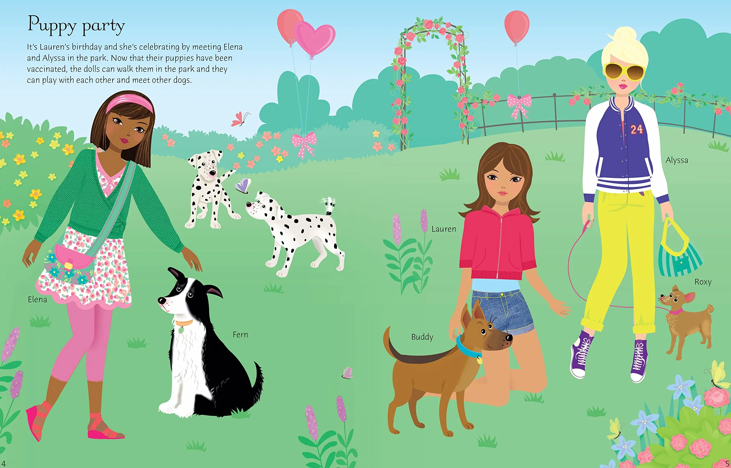 Sticker Dolly Dressing Dogs and Puppies