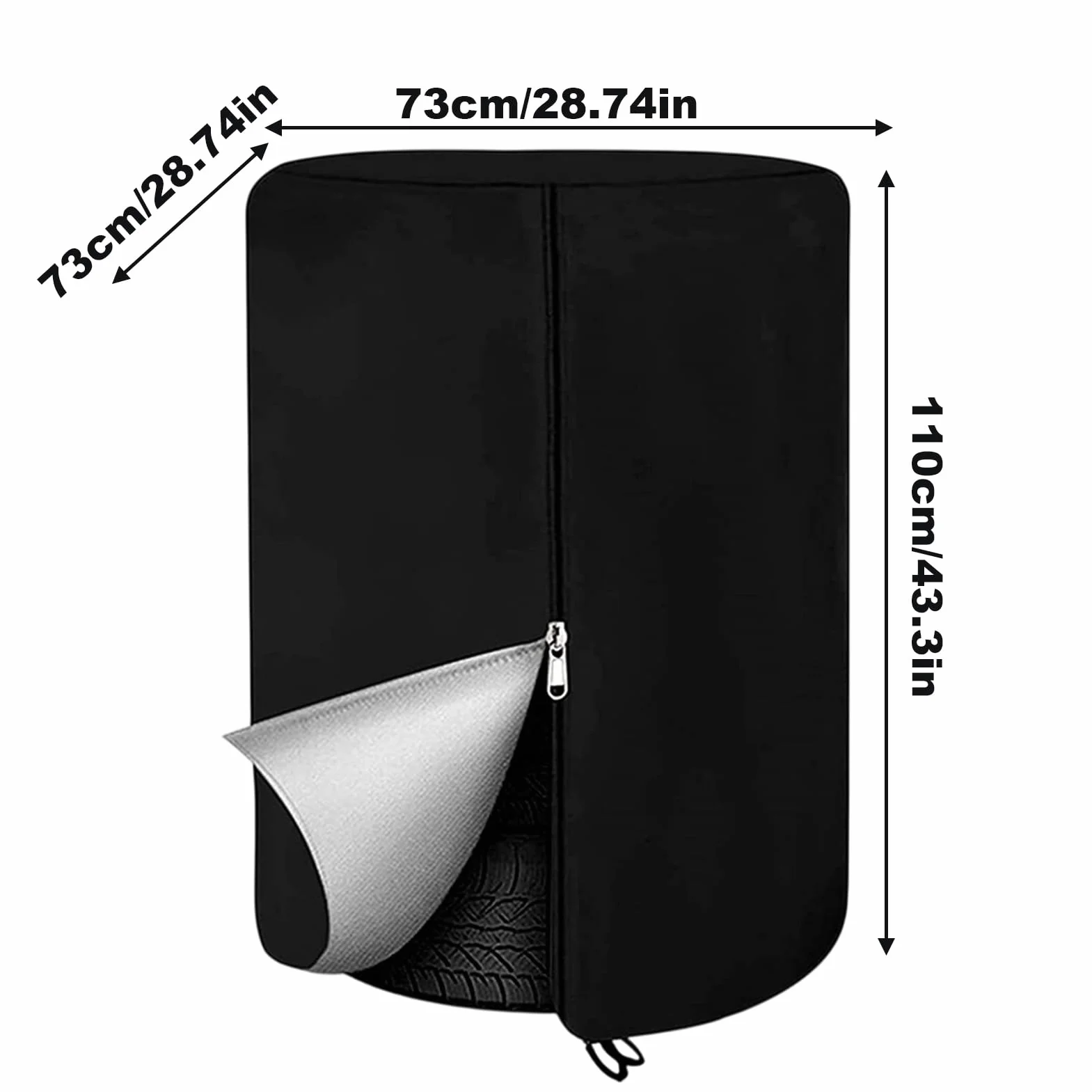 Trailer Tire Cover, Waterproof Spare Tire Storage Bag, Heavy-Duty 420d Oxford Fabric, Large Capacity & Outdoor Wheel Organization for Trucks Trailers, 43.31x28.74x28.74 Inches