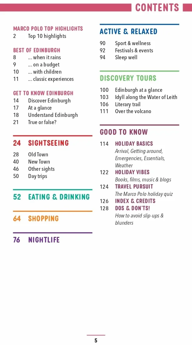 Edinburgh Marco Polo Pocket Travel Guide - with pull out map