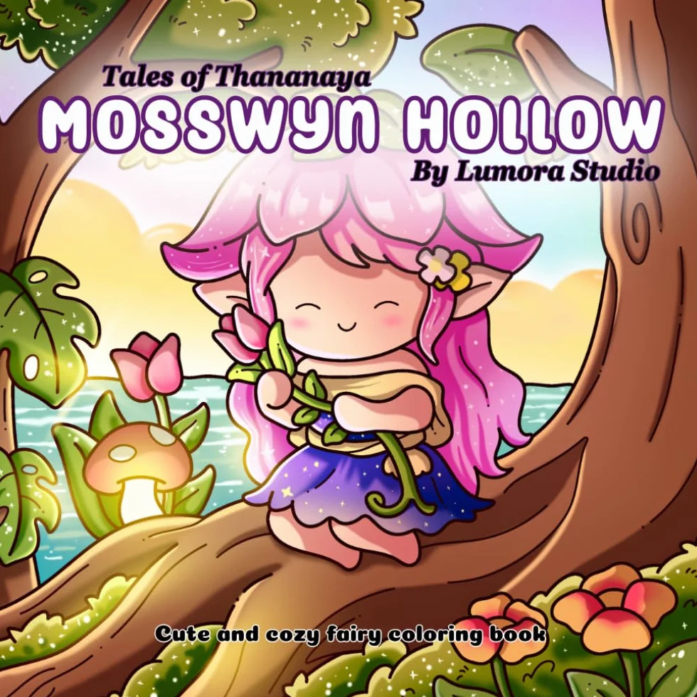 Mosswyn Hollow: a cozy fairy coloring book with bold and easy pages for relaxation and stressrelief. for teens and adults