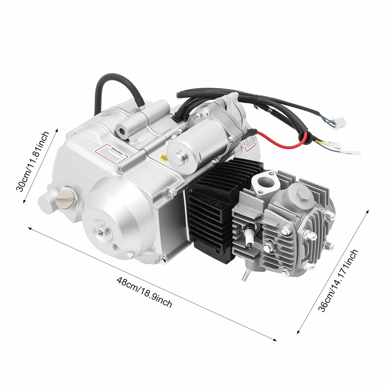 Silnik 125 ccm 4-suwowy jednocylindrowy z rozrusznikiem elektrycznym CDI, 3-biegowy z biegiem wstecznym