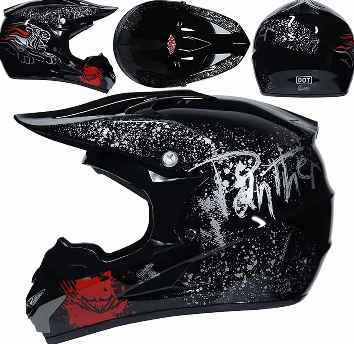 Kask motocrossowy pełnotwarzowy dla dorosłych z okularami ATV MX Enduro
