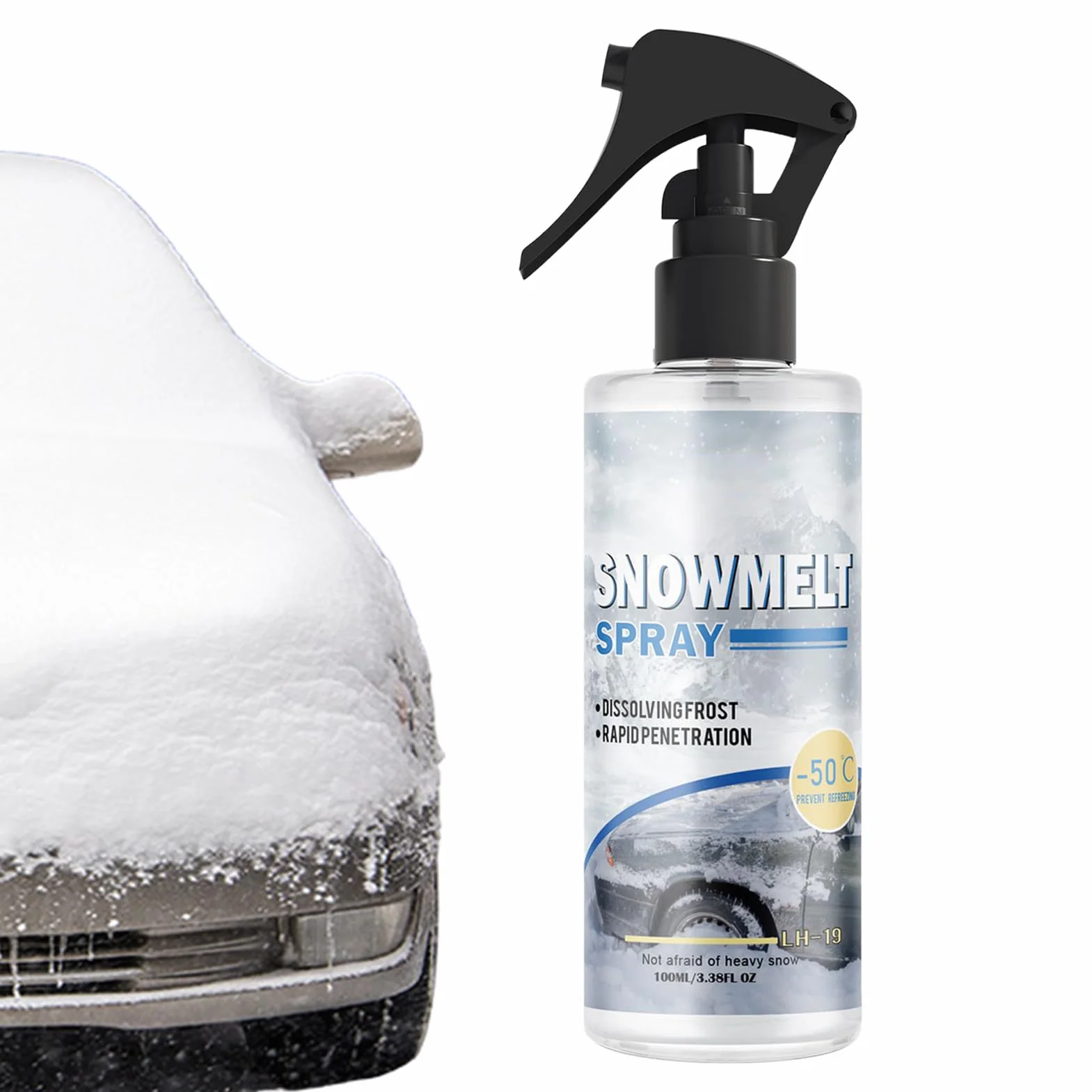 Odmrażacz do szyb samochodowych - Środek Do Odmrażania I Czyszczenia 100ml - Odmrażacz i płyn do spryskiwaczy szyb,Do Usuwania Lodu I Szronu Z Okien Zewnętrznych Zamrażarki I Lodówki Na