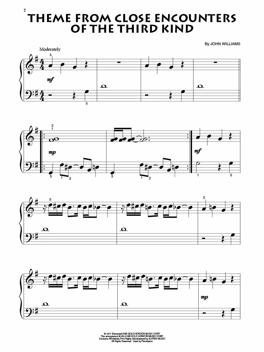 John Williams for Beginning Piano Solo - John Williams Book with Simplified Sheet Music for Piano