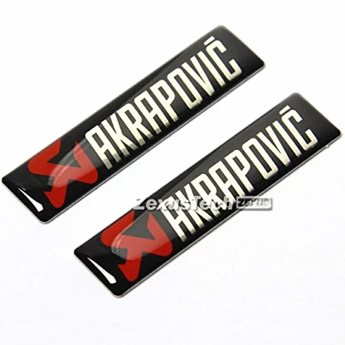 paxten (TM) 2 x uniwersalne 60 x 14 mm do Akrapovic Scarico emblemat, logo, naklejka na samochód, motocykl, epoksydowa