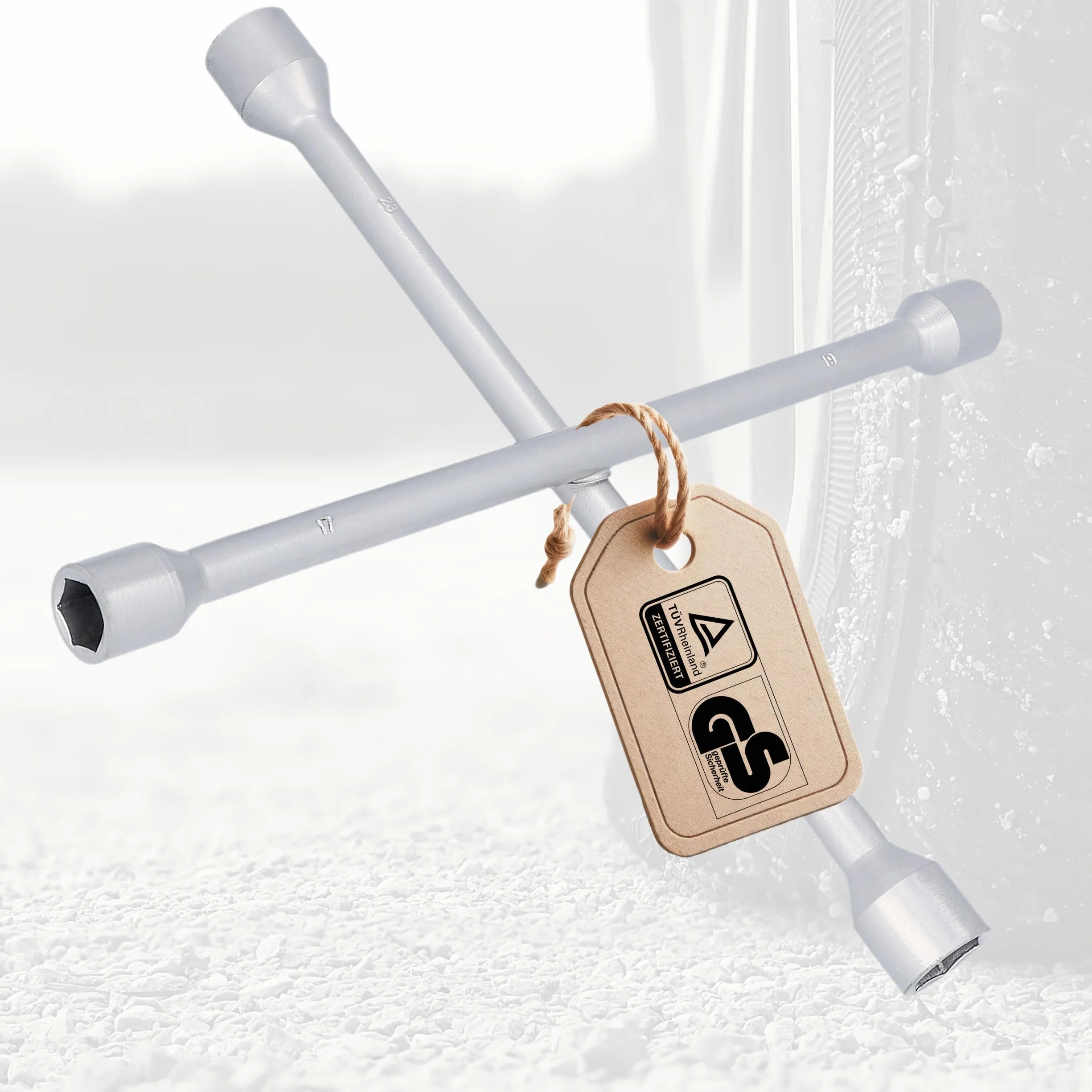 Cartrend 10870 4-drożny orteza koła, srebrny (17 mm, 19 mm, 21 mm, 23 mm)