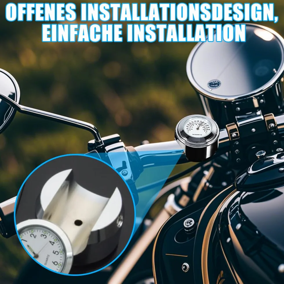 Termometr motocyklowy wodoszczelny 22-25 mm nierdzewny