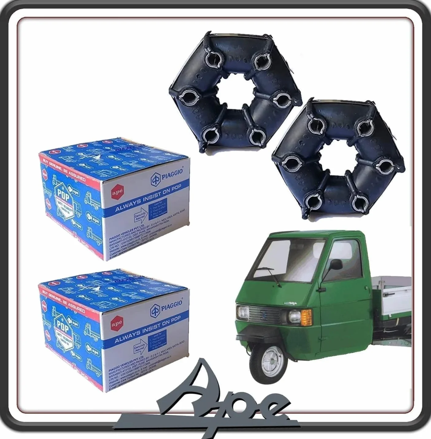 ZESTAW ELASTYCZNYCH KOŁ ELASTYCZNYCH DO PIAGGIO APE TM 703 - APE 602 - APE 500 - APE 501 - APE 601 ORYGINALNY PIAGGIO.