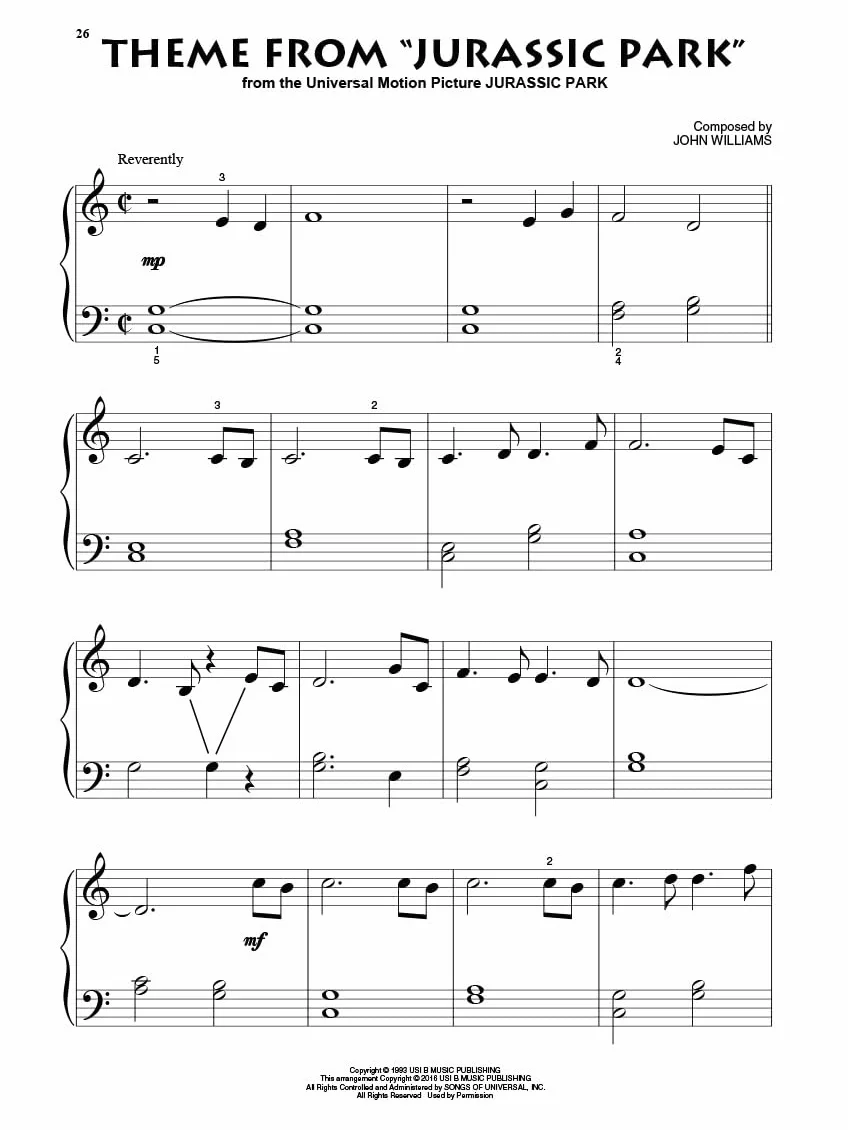 John Williams for Beginning Piano Solo - John Williams Book with Simplified Sheet Music for Piano
