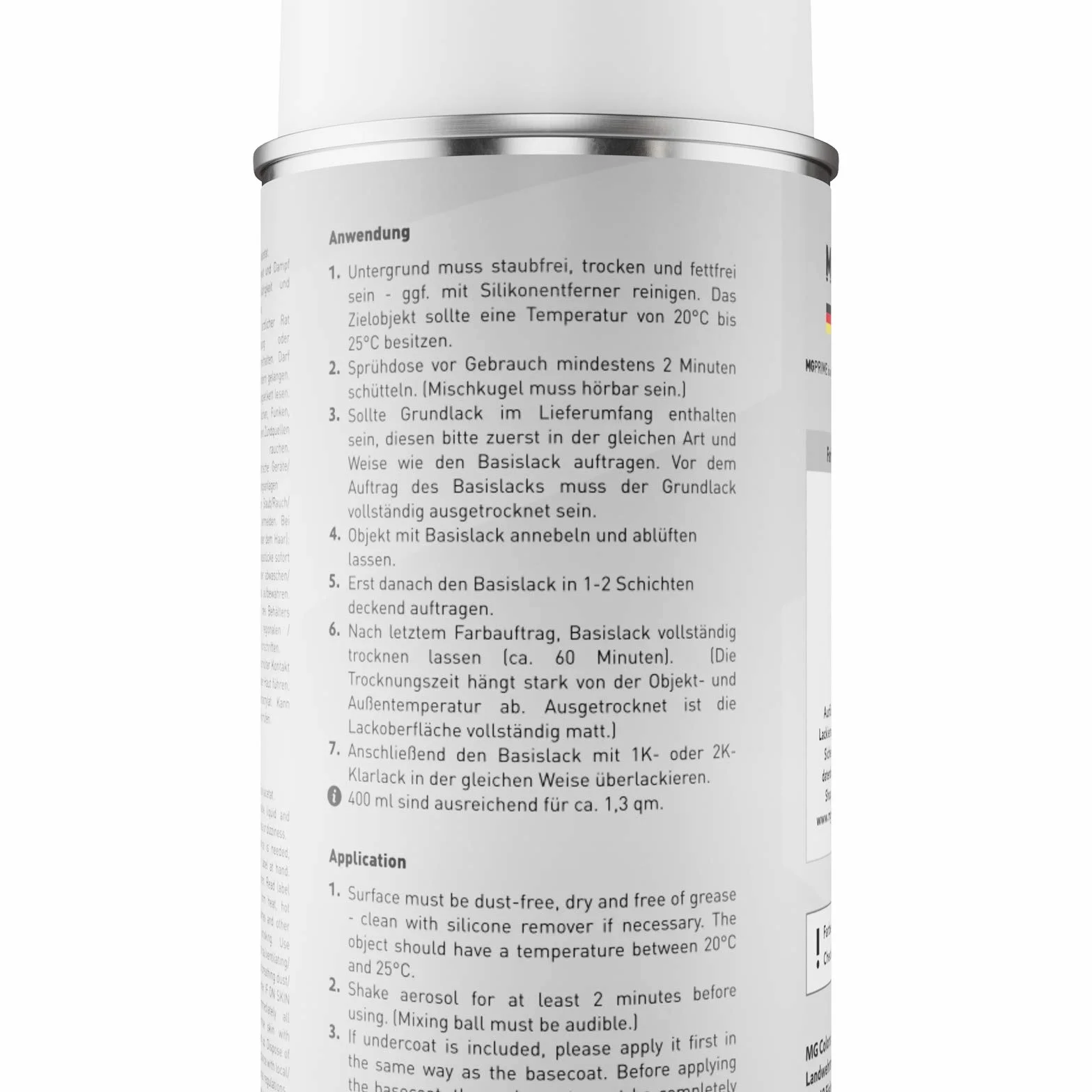 MG PRIME Lakier do motocykli Spray Can 400ml Kawasaki 25Y White Stardust Pearl Base Coat Clear Lacquer