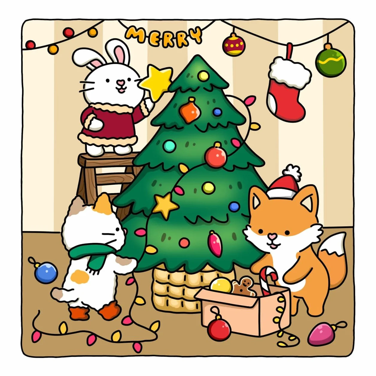 Fuzzy Hygge: Christmas Vibes Coloring Book for Adults & Teens Featuring Cozy Festive Holiday Winter Scenes with Adorable Animals Characters