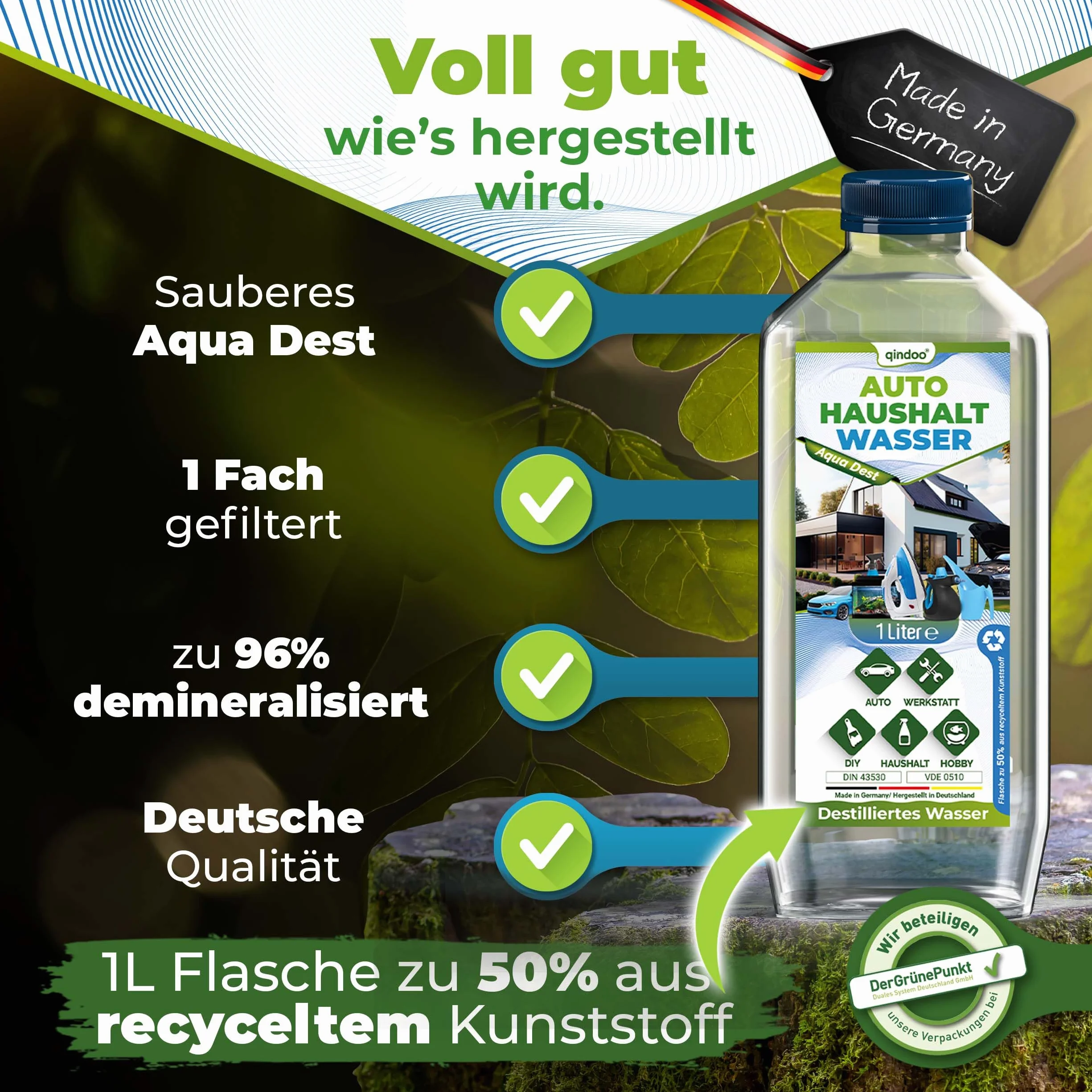 Qindoo Woda destylowana Aqua Dest 1 litr