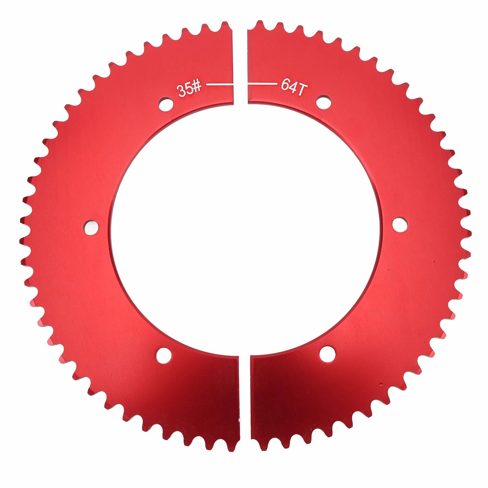Zębatka Dzielona do Mini Roweru 35 z 64 Zębami, Wydajne Części do 212 Cm3 196 Cm3 6,5 KM 7,0 KM Powerhorse 420 Cm3 301 Cm3 389 Cm3 13 KM 15 KM, łatwa w Montażu ze Stopu