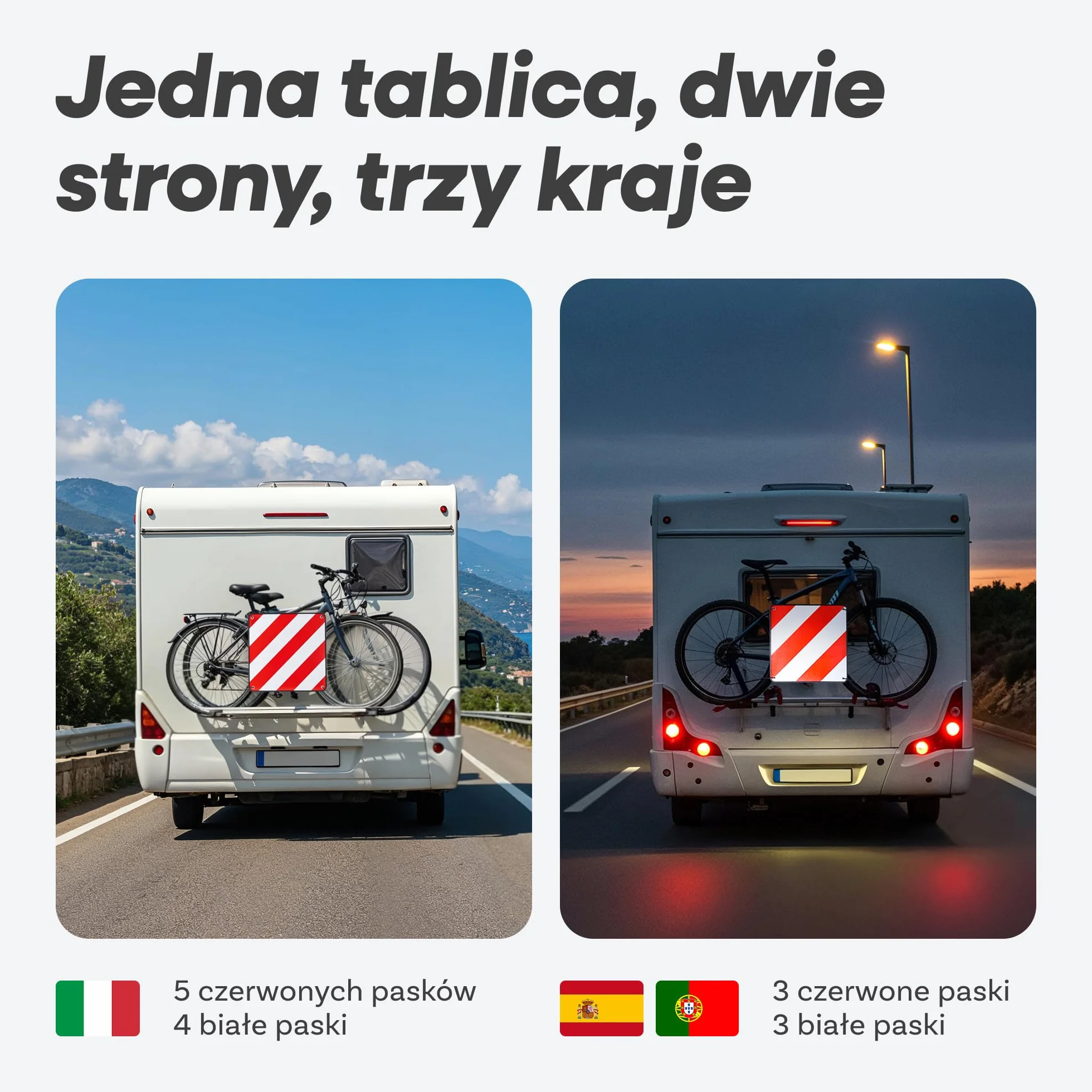 Prowiste Tablica ostrzegawcza na bagażnik rowerowy 50×50 cm Aluminium ECE R70