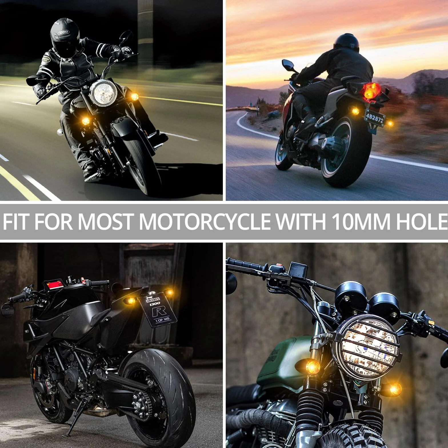 Justech 4x Światło kierunkowskazu LED do motocykla uniwersalne światło żarowe światło sygnałowe (12 diod LED na światło) światła do jazdy światła znakowania światło kierunkowskazu IP65 do motocykla