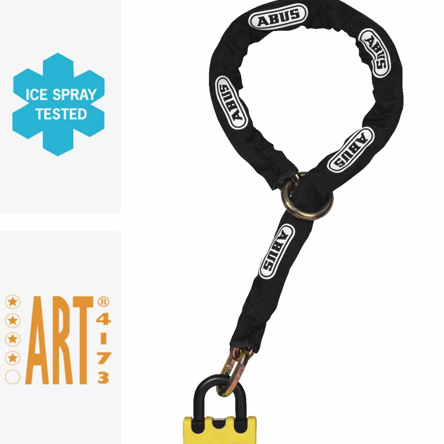 ABUS Granit Power XS 67/105HB50 żółty + 12KS120 czarna pętla