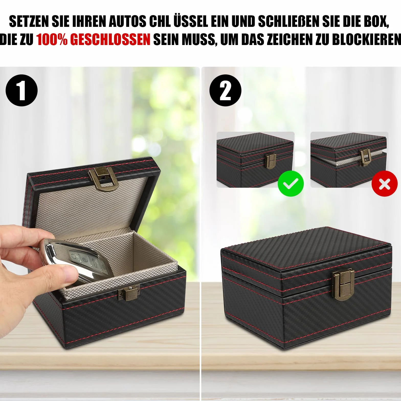 Diyife Faraday Box Keyless Go etui ochronne na kluczyki samochodowe, skóra, pudełko blokujące sygnał RFID 11,7 x 9,2 x 6,4 cm