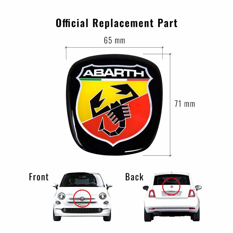 ABARTH 21548 naklejka 3D oficjalne logo marki FIAT 500