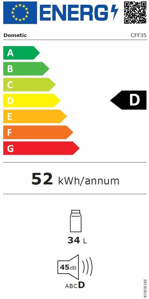 DOMETIC CFF35 lodówka kompresorowa 34L – 12/24V i 100–240V – Elektryczna lodówka i zamrażarka do auta, kampera, ciężarówki i łodzi – Mrozi do –18 °C – Lekka i energooszczędna
