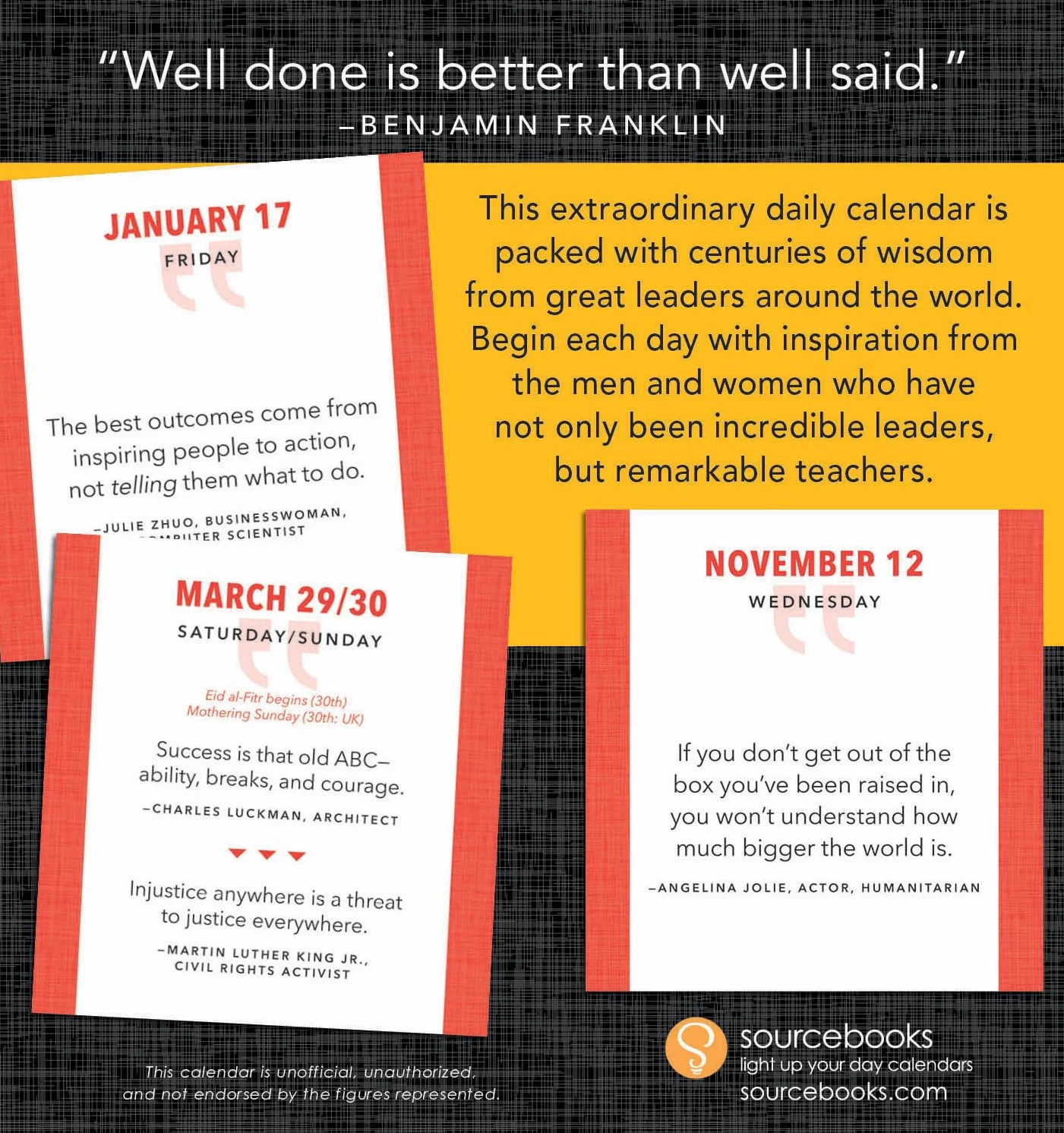 2025 Great Quotes From Great Leaders Boxed Calendar