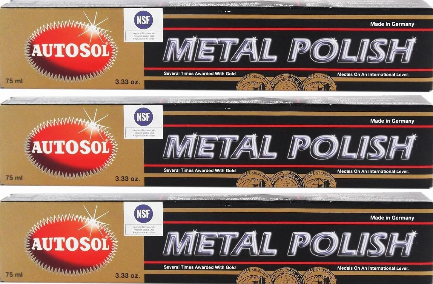 Autosol 3 x politura do metalu i chromu, 75 ml